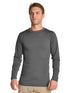 Mens Thermal Top w/ Brushed Interior Warm Winter Fleece Baselayer - Grey - L
