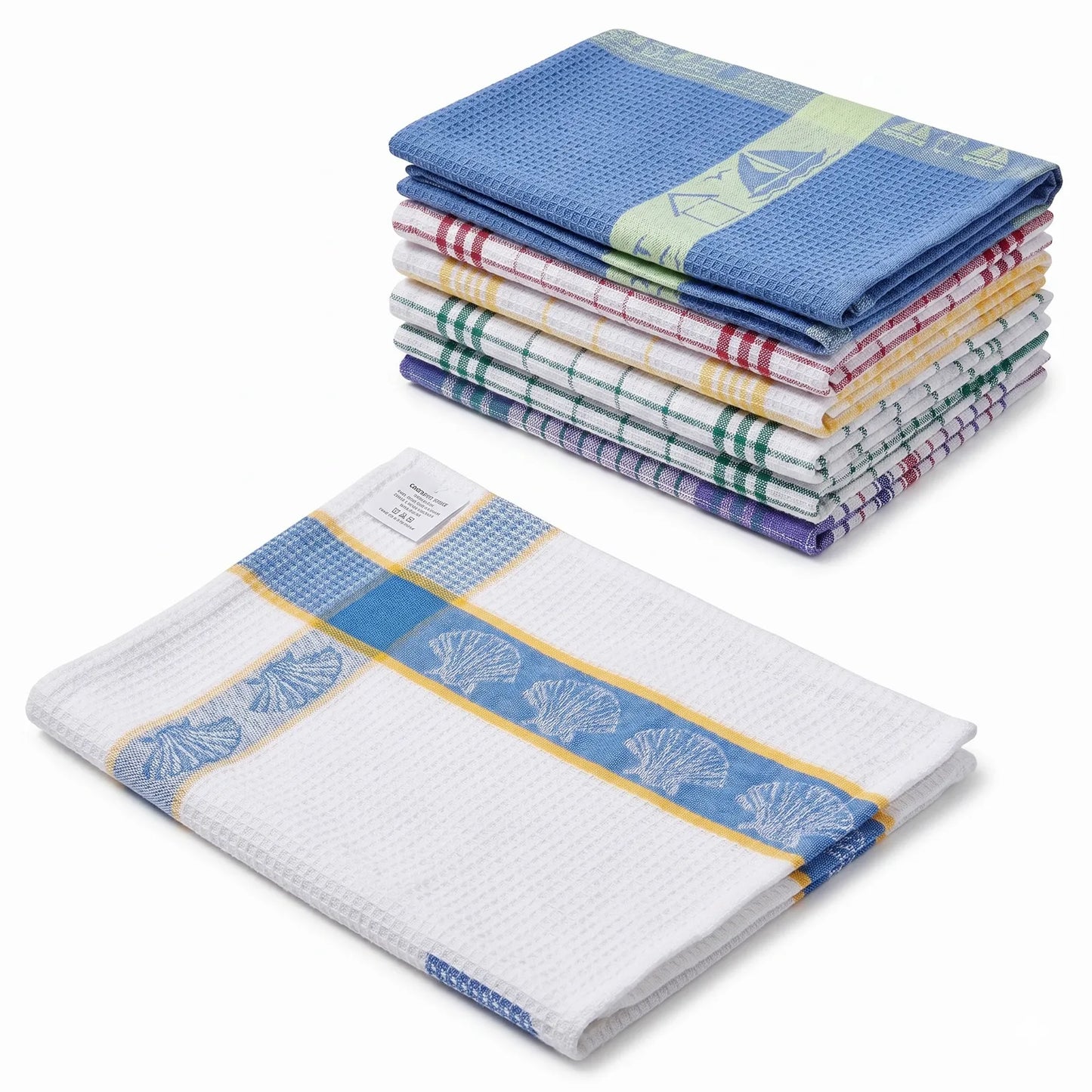 12pcs 100% Cotton Jumbo Tea Towel 90cm x 63cm - Assorted Colours