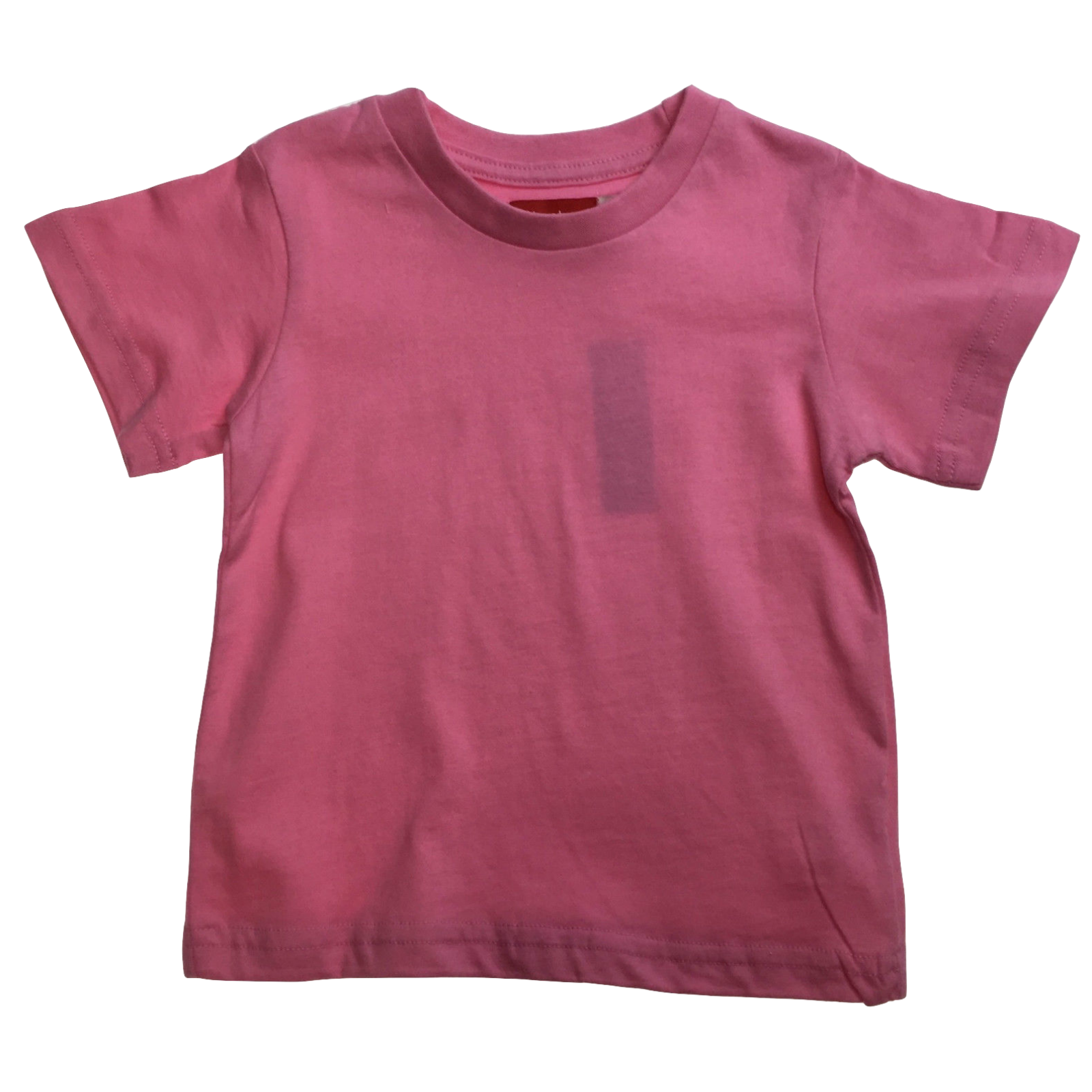 TODDLER PLAIN T SHIRT 100% COTTON Basic Blank Tee Top Teen Teenager Crew Kids - Pink - 1