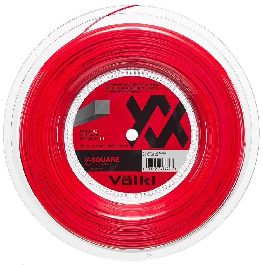 VÃ¶lkl V-Square 200m Reel Tennis Racquet Strings 16g / 1.30mm - Lava