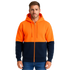 HI VIS Jumper Full Zip Hoodie Safety Workwear Fleecy Fleece Jacket Hooded in Orange/Navy - 3XL