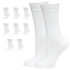 9 Pairs BAMBOO SOCKS Crew Natural Eco Healthy Enviro Unisex Work Business BULK - White - 11-14