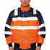 3-in-1 Hi Vis Safety Bomber Jacket Waterproof Reflective Quilted - Orange Navy - L