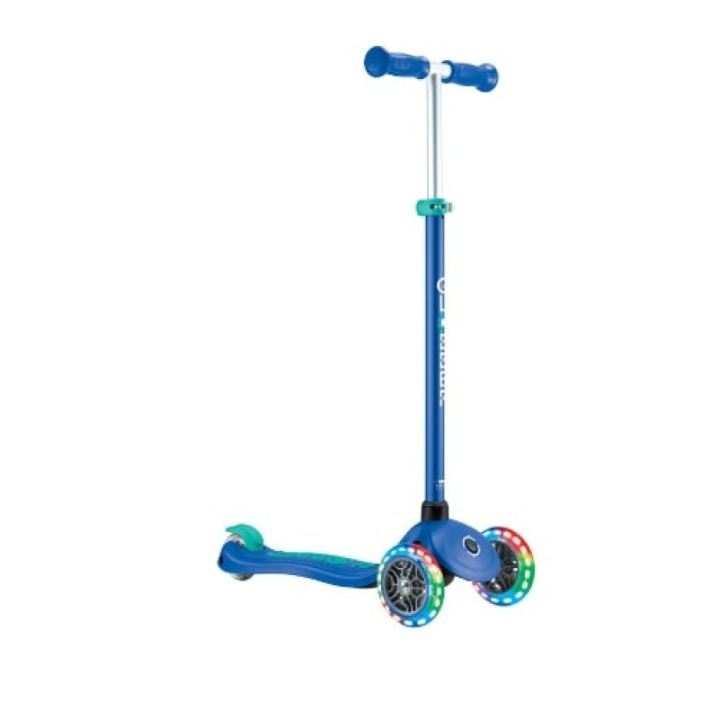 Globber PRIMO PLUS with Lights - Navy Blue/ Emerald Green 