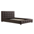 Queen PU Leather Deluxe Bed Frame Brown