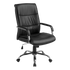 PU Leather Office Chair – Ergonomic Executive Swivel Desk Chair with Padded Seat in Black