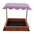 Kids Wooden Toy Sandpit with Adjustable Canopy