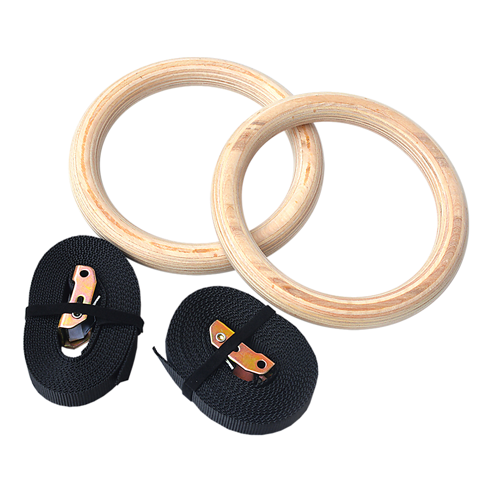 235mm Wooden Gymnastic Rings – Olympic Gym Strength Training & Fitness