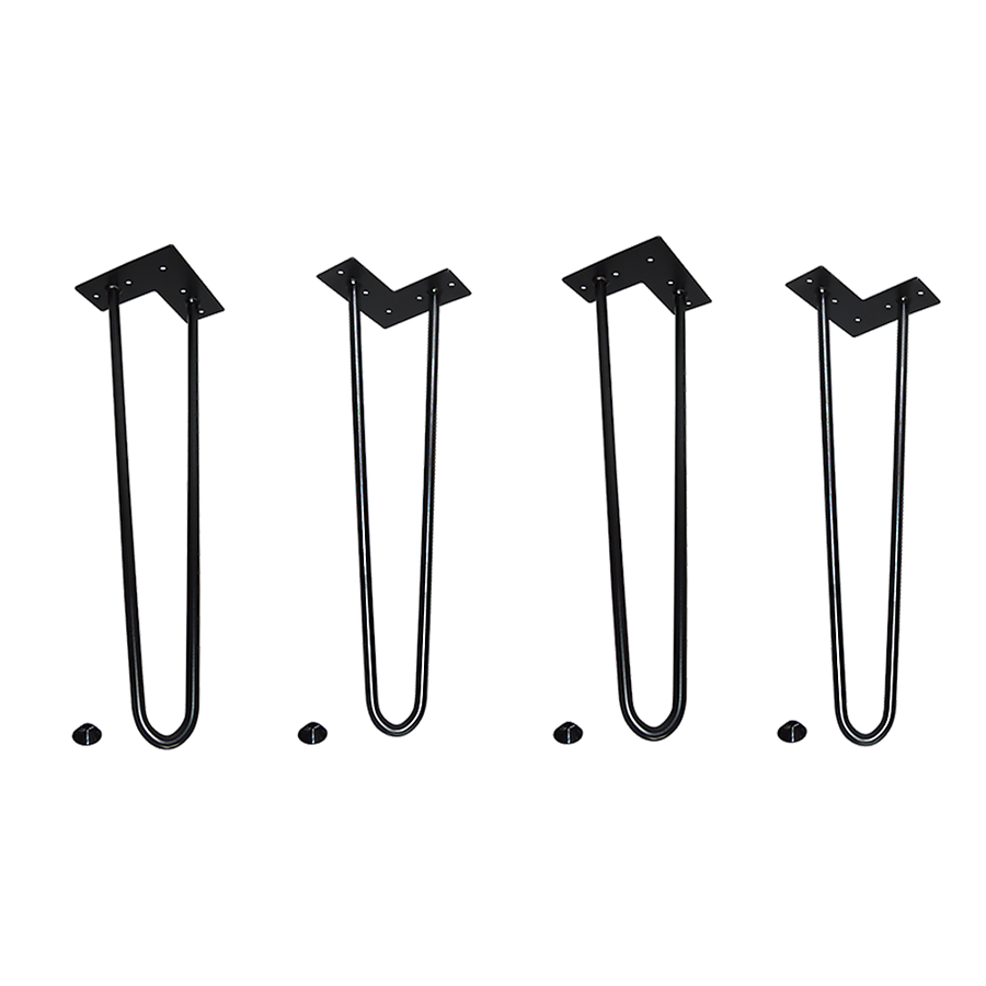 Set of 4 Industrial Retro Hairpin Table Legs 12mm Steel Bench Desk 45cm Leg