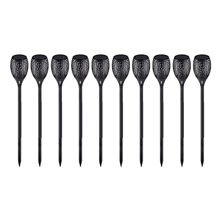 10 Pack Solar Torch Lights 96 LED Flickering Lighting Dancing Flame Garden Lamp