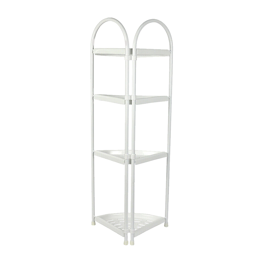 Shower Corner Shelf White Caddy Bathroom Shelves Organiser Bath Storage Rack 4