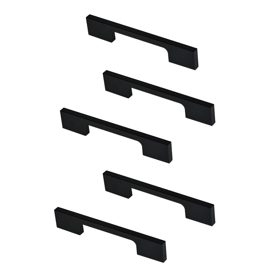 5 x 96mm Kitchen Handle Cabinet Cupboard Door Drawer Handles square Black furniture pulls