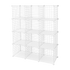 12 Cube Wire Grid Organiser Bookcase Storage Cabinet Wardrobe Closet White