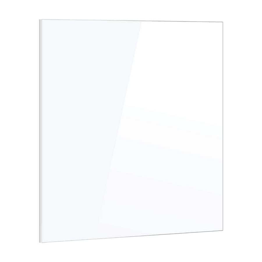 Toughened 90cm x 70cm White Glass Kitchen Splashback