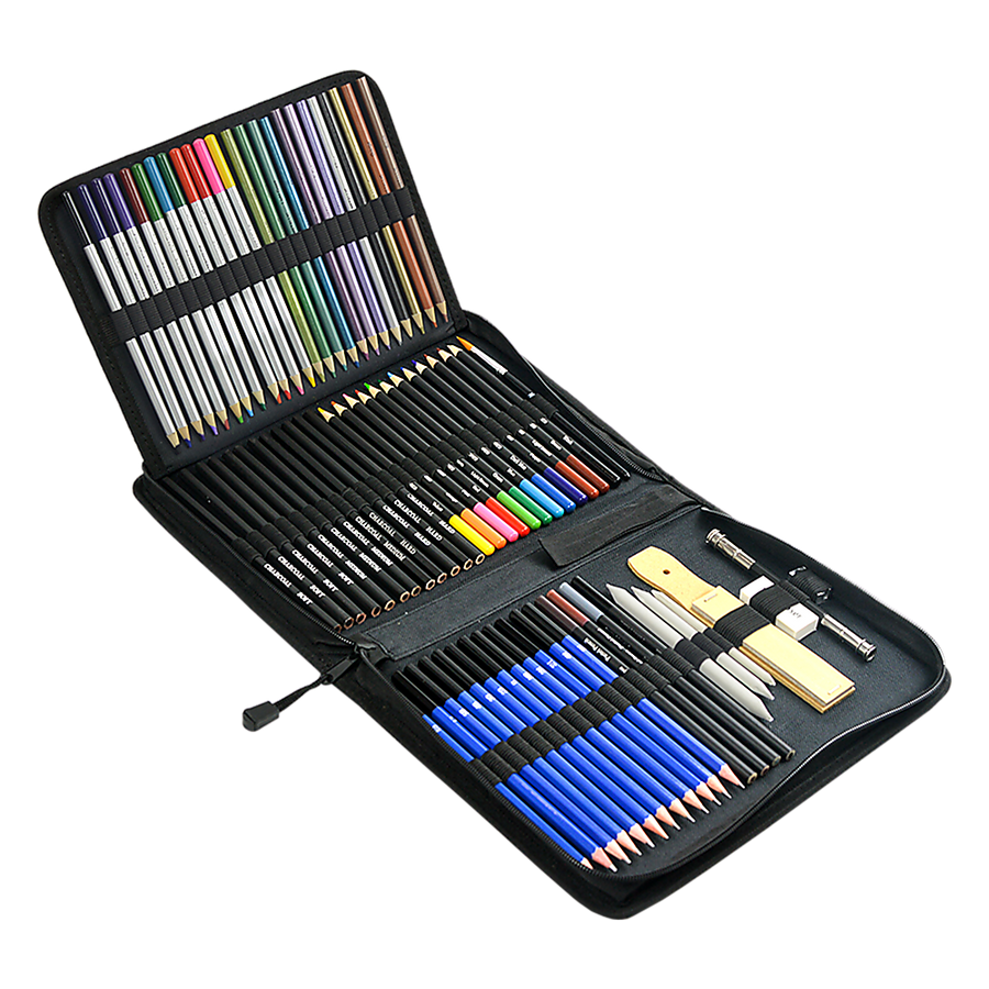 Art Sketch Pencils Oil Drawing Colouring Graphite Charcoal Pencil Set 72pcs/set