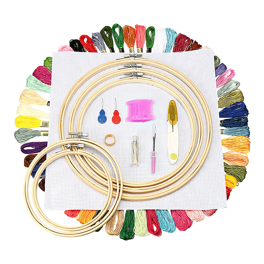 Embroidery Starter Kit Cross Stitch Kit DIY Hand Craft Stitch 50 Colour Kit