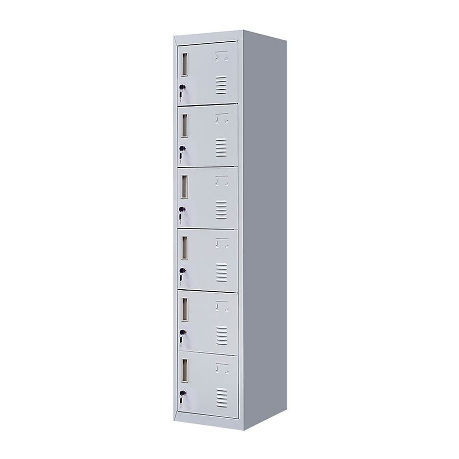 6-Door Locker for Office Gym Shed School Home Storage