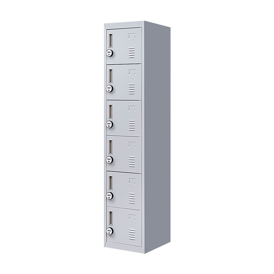 6-Door Locker for Office Gym Shed School Home Storage