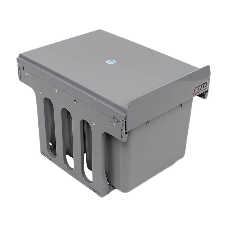 2x 15L Pull Out Trash Bin Dual Kitchen Garbage Waste Basket Cabinet Bin