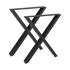 X-Shaped Table Bench Desk Legs Retro Industrial Design Fully Welded - Black
