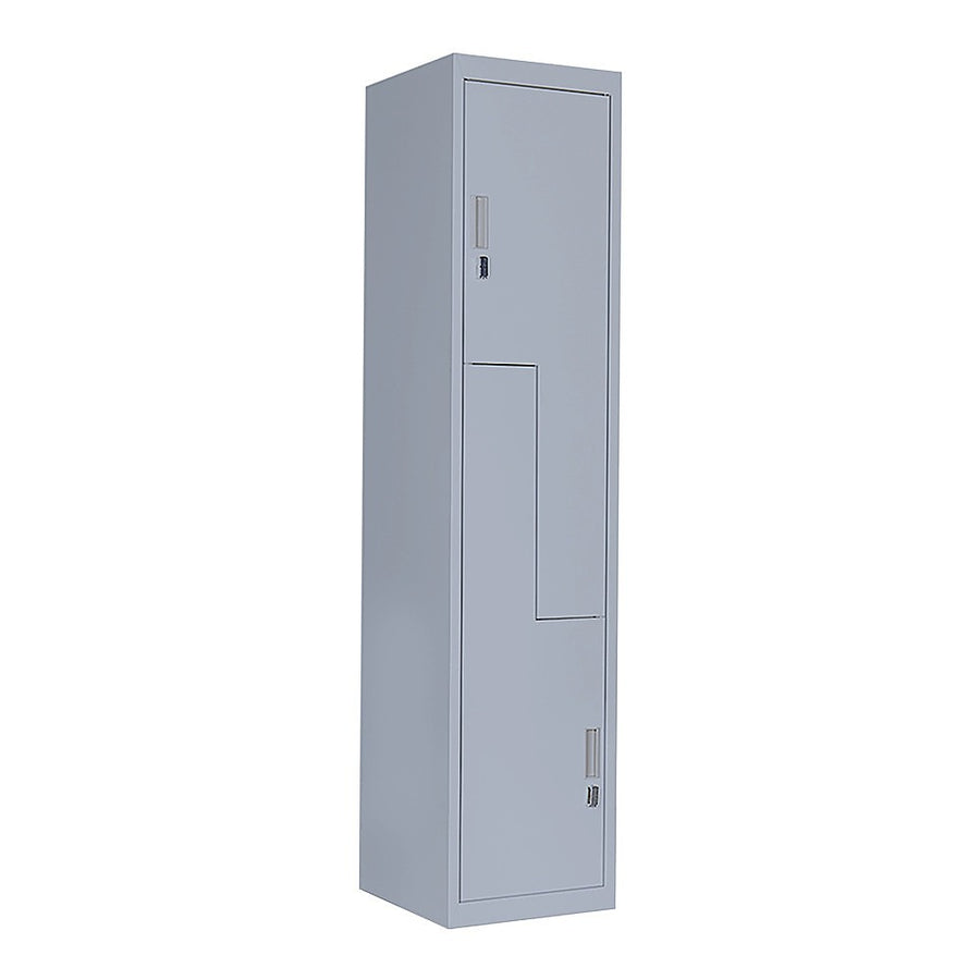 Grey Two-Door L-shaped Office Gym Shed Storage Lockers