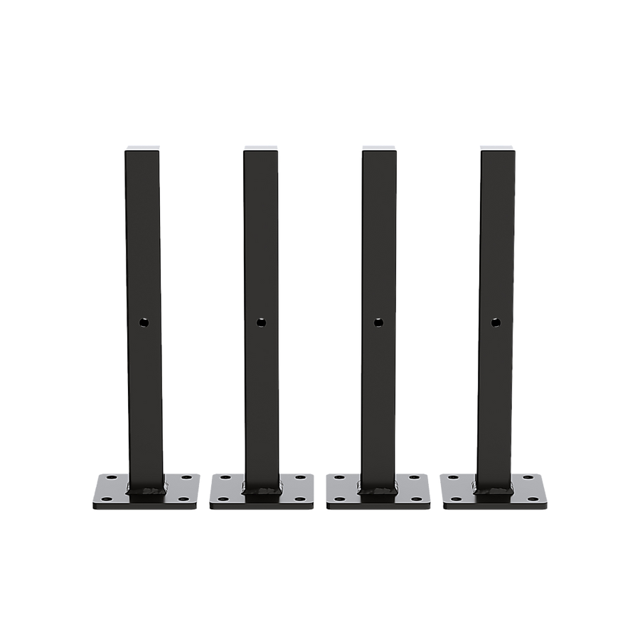 20cm Floating Shelf Brackets Industrial Metal Shelving Supports 4-Pack - Black