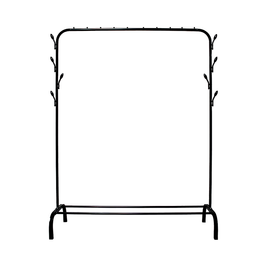 Closet Organizer Metal Garment Rack Portable Clothes Hanger Storage Shoes Rack Black