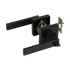 Door Handle Set Lever Key Lock Function Square Black
