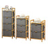 Bamboo Shelf with Storage Hamper – Wooden Organiser with Three-Set Rack Laundry Bags