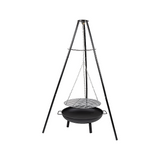 Tripod Garden Fire Pit BBQ â€“ Cast Iron & Steel Round Outdoor Fire Bowl