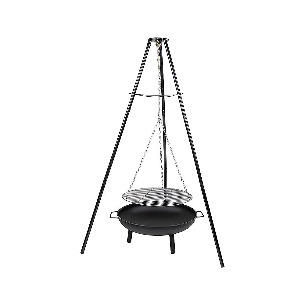 Tripod Garden Fire Pit BBQ â€“ Cast Iron & Steel Round Outdoor Fire Bowl