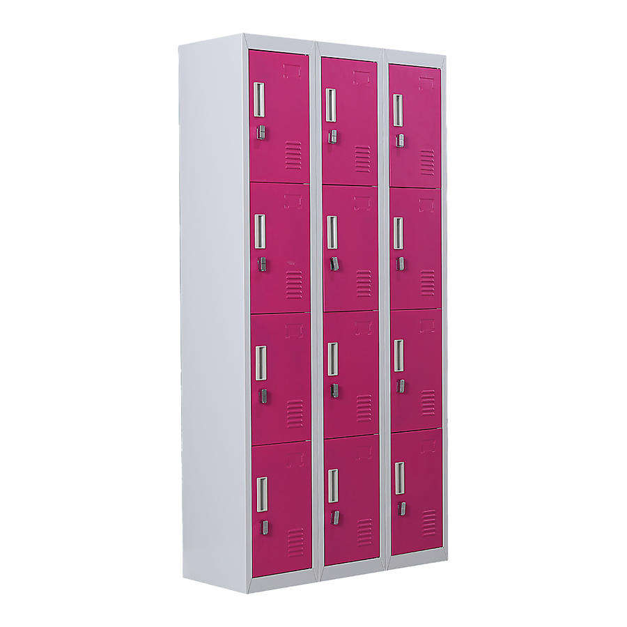 12-Door Locker for Office Gym Shed School Home Storage - Padlock-operated
