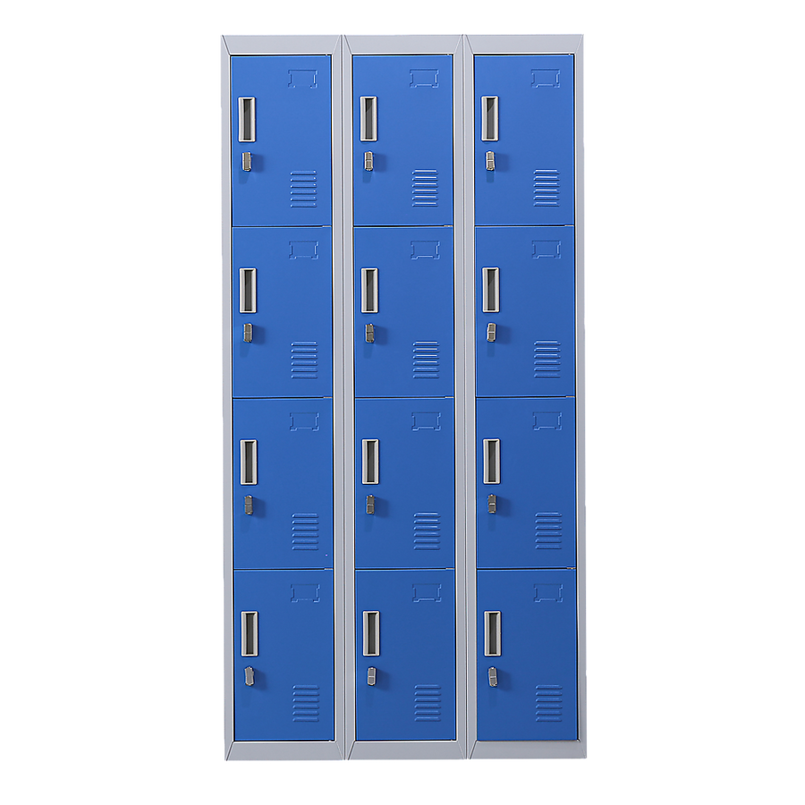 12-Door Locker for Office Gym Shed School Home Storage - Padlock-operated