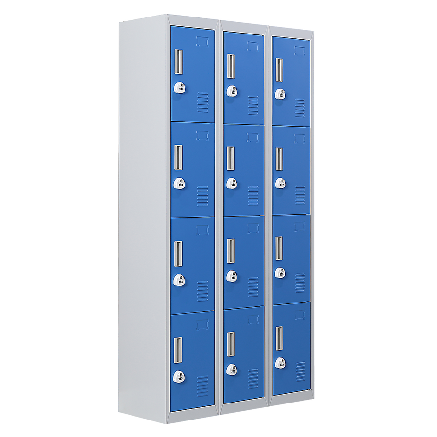 12-Door Locker for Office Gym Shed School Home Storage - 3-Digit Combination Lock