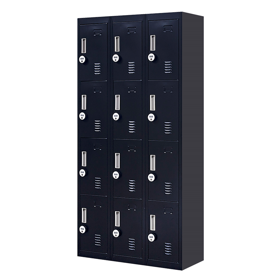 12-Door Locker for Office Gym Shed School Home Storage - 4-Digit Combination Lock