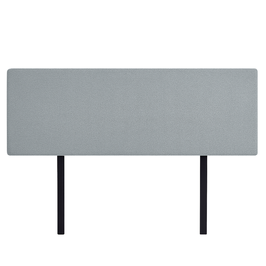 Linen Fabric King Bed Deluxe Headboard Bedhead - Stone Grey