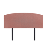 Linen Fabric Double Bed Curved Headboard Bedhead - Pearl Copper Brown