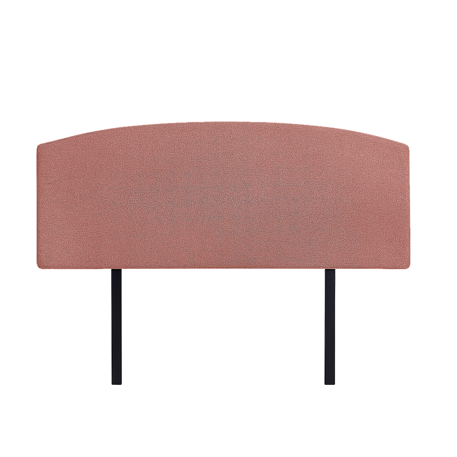 Linen Fabric Double Bed Curved Headboard Bedhead - Pearl Copper Brown