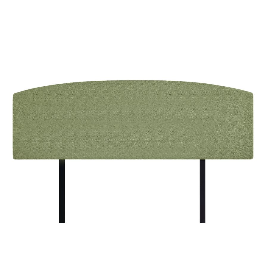 Linen Fabric King Bed Curved Headboard Bedhead - Olive Green