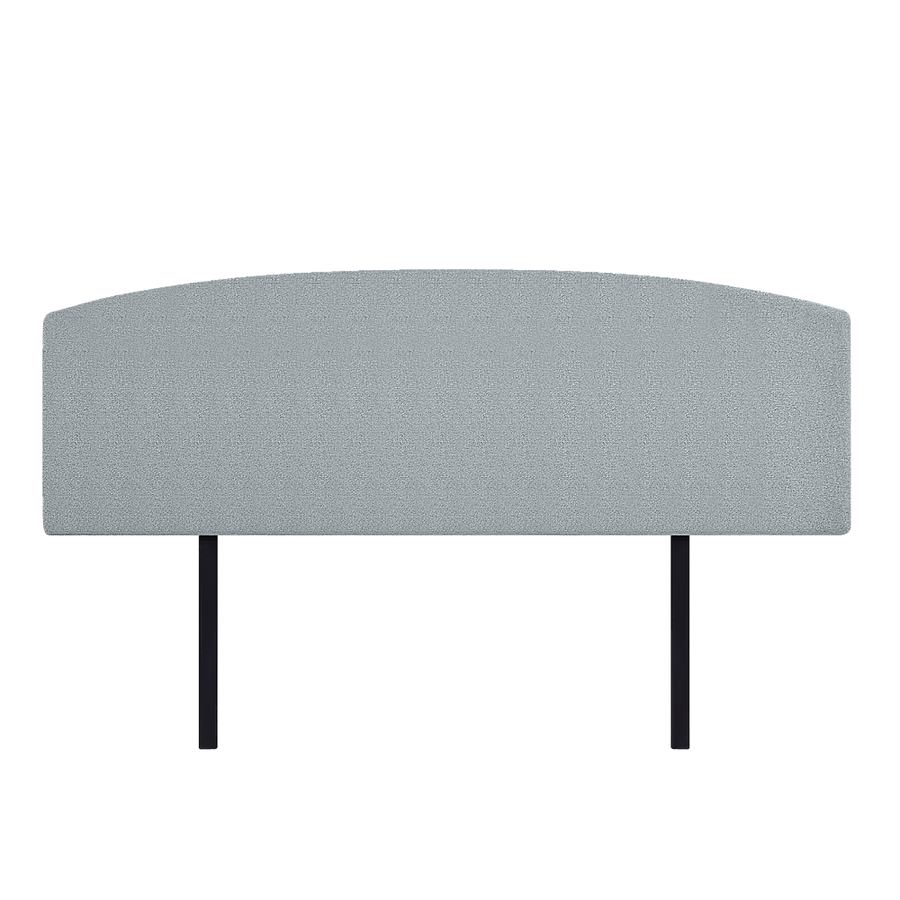Linen Fabric King Bed Curved Headboard Bedhead - Stone Grey