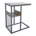Industrial C Shaped Sofa Side Table with Wooden Shelf Couch Laptop Snack End Table
