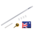 9.1m Flag Pole Kit Telescopic Heavy Duty 16 Gauge Aluminium with Flag