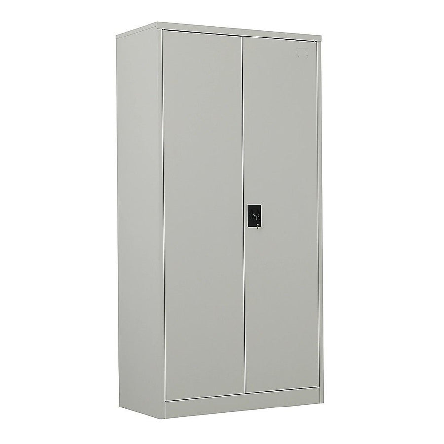 Two-Door Metal Cabinet Shelf Storage for Home Office Gym