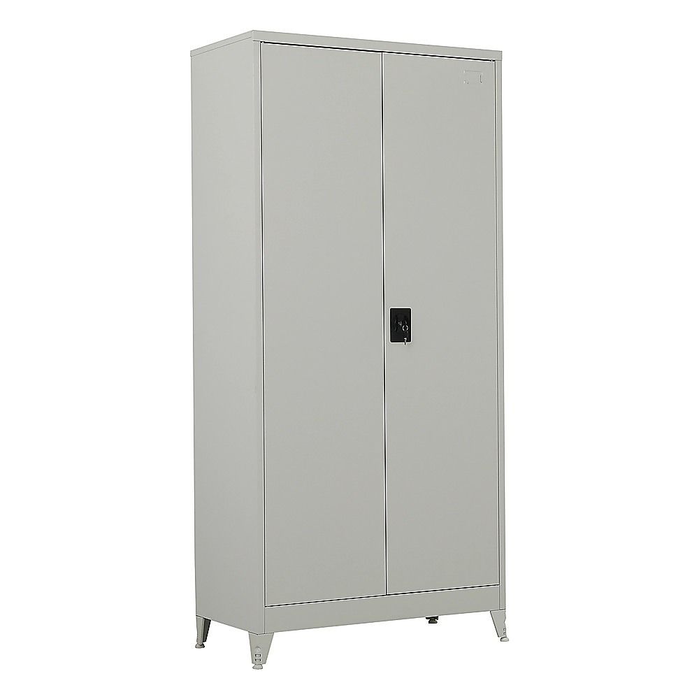 Two-Door Metal Cabinet Shelf Storage for Home Office Gym