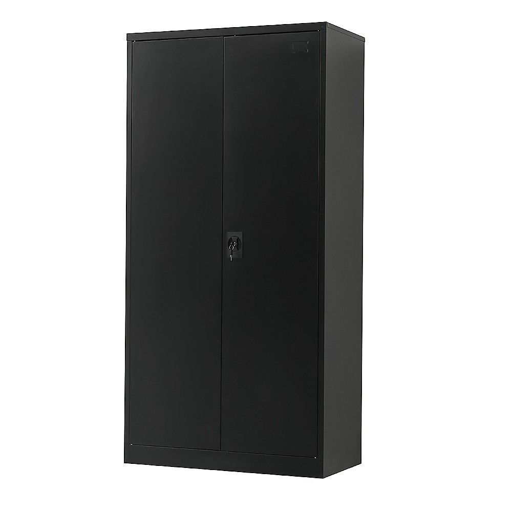 Two-Door Metal Cabinet Shelf Storage for Home Office Gym