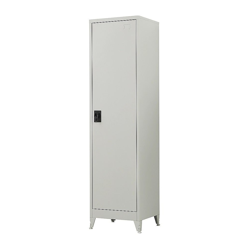 Single-Door Metal Tall Cabinet Shelf Storage for Home Office Gym