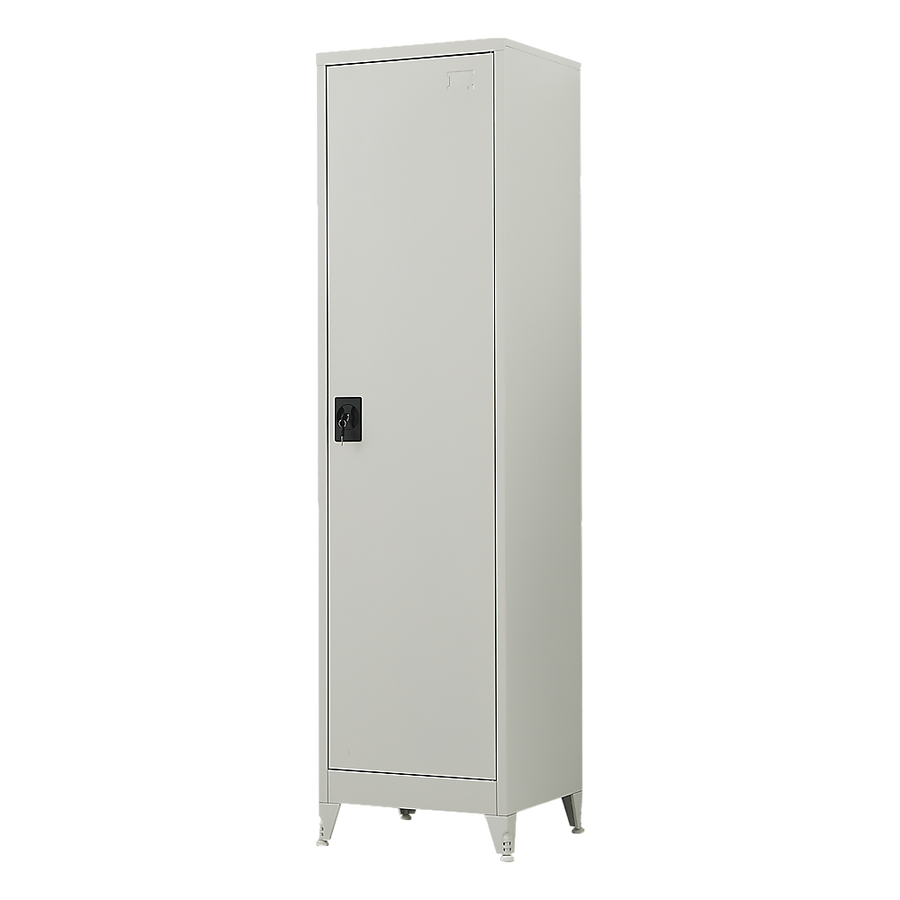 Single-Door Metal Tall Cabinet Shelf Storage for Home Office Gym
