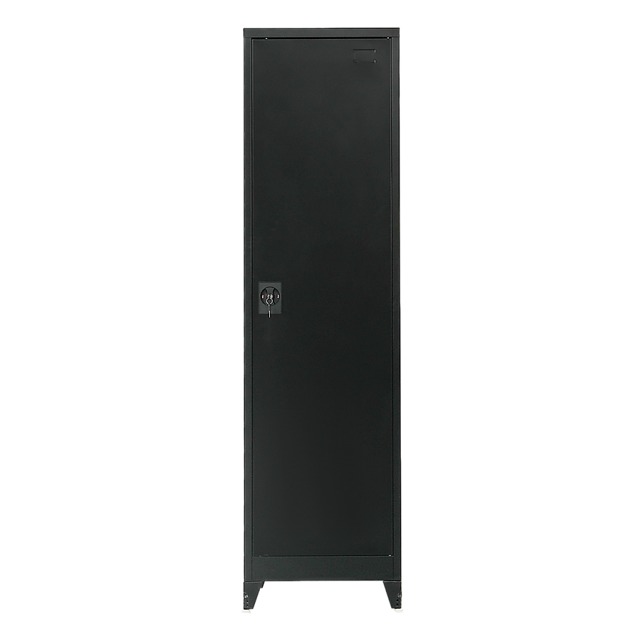 Single-Door Metal Tall Cabinet Shelf Storage for Home Office Gym