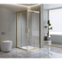 Adjustable 1100x1100mm Double Sliding Door Glass Shower Screen in Gold