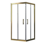 Adjustable 1200x1000mm Double Sliding Door Glass Shower Screen in Gold